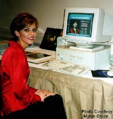 Martina McBride surfing her Home Page on the net. Huge thanks to Mylan Olson for playing tourguide, and taking this picture!